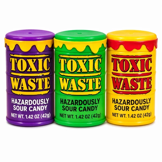 Toxic Waste Savanyú Cukorka Hordó – 3 íz válogatás